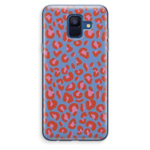 Leopard blue: Samsung Galaxy A6 (2018) Transparant Hoesje