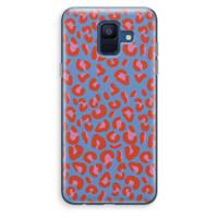 Leopard blue: Samsung Galaxy A6 (2018) Transparant Hoesje - thumbnail
