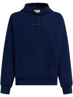 Marni hoodie en coton à logo imprimé - Bleu