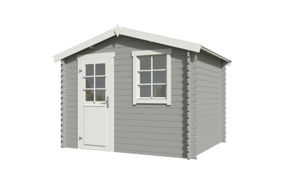 Blokhut Nina 275x230 Platinum Grey-Wit - Outdoor life
