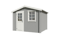Blokhut Nina 275x230 Platinum Grey-Wit - Outdoor life Blokhut Nina 275x230 Platinum Grey-Wit - Outdoor life