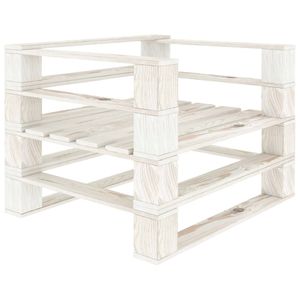 Tuinarmstoel pallet hout wit