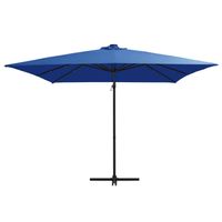 The Living Store Luxe Hangende Parasol - LED-verlichting - Azuurblauw - 250 x 250 x 247 cm - thumbnail