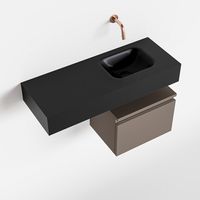 Toiletmeubel Mondiaz Andor | 80 cm | Meubelkleur Smoke | Lex vrijhangend wastafel Urban Rechts | Zonder kraangat Toiletmeubel Mondiaz Andor | 80 cm | Meubelkleur Smoke | Lex vrijhangend wastafel Urban Rechts | Zonder kraangat