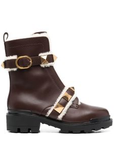 Valentino Garavani bottines à ornements Rockstud - Marron