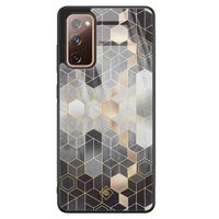 Samsung Galaxy S20 FE glazen hardcase - Grey cubes