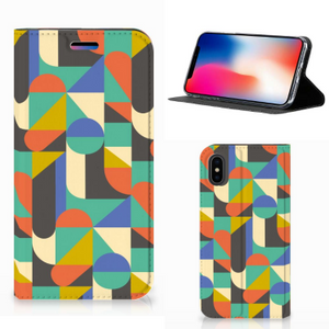 Apple iPhone X | Xs Hoesje met Magneet Funky Retro