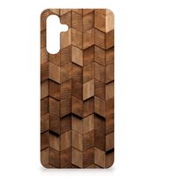 Bumper Hoesje voor Samsung Galaxy A13 | A04s Wooden Cubes - thumbnail