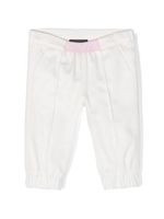 Versace Kids pantalon fuselé à bande Greca - Blanc