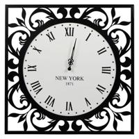 Ostaria Wandklok/muur klok - New York 1871 - D50 cm - MDF/metaal - zwart