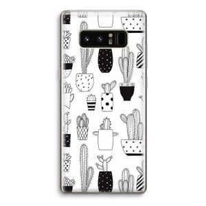 Cactusmotief: Samsung Galaxy Note 8 Transparant Hoesje
