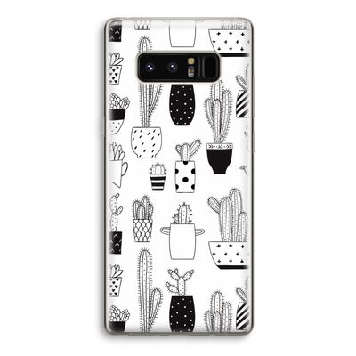 Cactusmotief: Samsung Galaxy Note 8 Transparant Hoesje