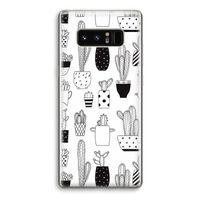 Cactusmotief: Samsung Galaxy Note 8 Transparant Hoesje