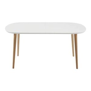 Kave Home Oqui Eettafel Uitschuifbaar Ovaal - 160/260 x 100 cm - Wit