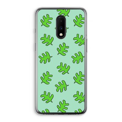 Groene blaadjes: OnePlus 7 Transparant Hoesje
