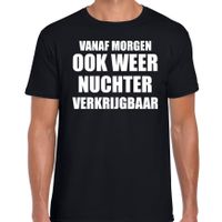 Feest t-shirt morgen nuchter verkrijgbaar zwart voor heren - thumbnail