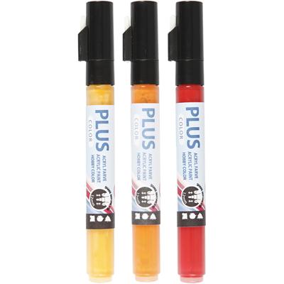 Creativ Company Plus color verfstiften - okergeel, oranje, donkerrood
