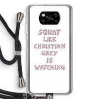 Christian Grey: Xiaomi Poco X3 NFC Transparant Hoesje met koord