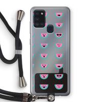 Smiley watermeloenprint: Samsung Galaxy A21s Transparant Hoesje met koord
