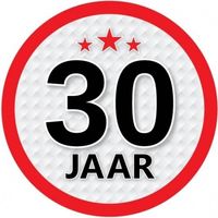 10x 30 Jaar leeftijd stickers rond verjaardag versiering - Feeststickers - thumbnail