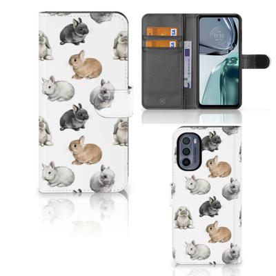 Telefoonhoesje | Met pasjeshouder | voor Motorola Moto G62 5G Konijntjes