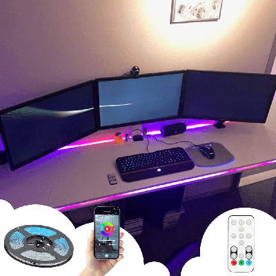 Tuya dreamcolor ledstrip set 5 meter 12V IP65 - 60 leds p/m - Inclusief IR afstandsbediening Tuya dreamcolor ledstrip set 5 meter 12V IP65 - 60 leds p/m - Inclusief IR afstandsbediening