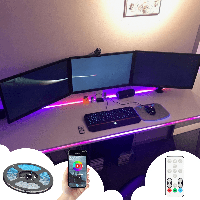 Tuya dreamcolor ledstrip set 5 meter 12V IP65 - 60 leds p/m - Inclusief IR afstandsbediening