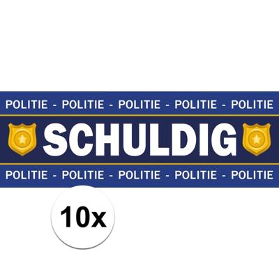 Politie stickers - 10x - Jij bent schuldig - als boef - verkleed feest stickers - 6 x 19 cm - access