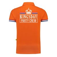Luxe Kingsday party crew poloshirt oranje 200 grams voor heren - thumbnail
