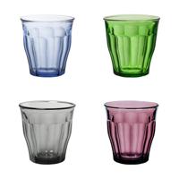 Drinkglazen/waterglazen Picardie - 4x stuks - gekleurd glas - 250 ML