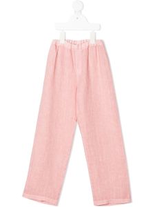 Siola pantalon en lin à taille élastiquée - Rose