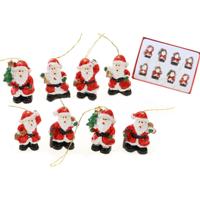 Kersthangers - kerstmannen - 8x- kunststof - 3,5 cm - ornamenten