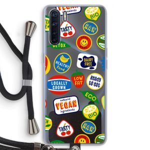 Fruitsticker: Oppo A91 Transparant Hoesje met koord