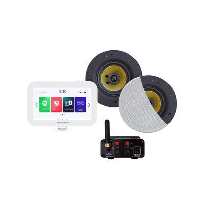 Aquasound N-Joy Connect n-joy connect badkamerradio - controller (ipx7) - wand lader - rumba speakerset wit - bluetooth versterker / 30 watt / 230v/12v emn30-rw