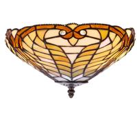 Alexandra Lighting - Plafondarmatuur Bevestigd Aan Het Plafond Met Tiffany Lampenkap Diameter 45Cm Dalí Serie