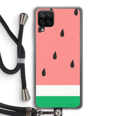 Watermeloen: Samsung Galaxy A12 Transparant Hoesje met koord