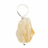 Ruwe Edelsteen Hanger Gouden Rutielkwarts 925 Zilver (8 - 12 mm)