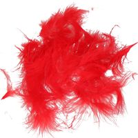 Hobby knutsel veren - 20x - rood - 7 cm - sierveren - decoratie - thumbnail