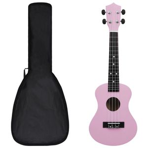 VidaXL Ukuleleset met tas voor kinderen sopraan 23'' roze