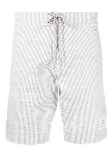 Thom Browne short de bain à rayures - Blanc