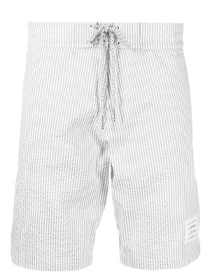Thom Browne short de bain à rayures - Blanc
