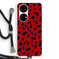 Red Leopard: Huawei P50 Transparant Hoesje met koord