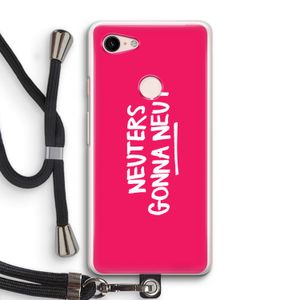 Neuters (roze): Pixel 3 Transparant Hoesje met koord