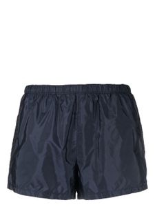 Prada short de bain à patch logo - Bleu