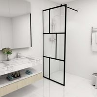 VidaXL Inloopdouchewand 80x195 cm gehard glas zwart
