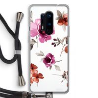 Geschilderde bloemen: OnePlus 8 Pro Transparant Hoesje met koord