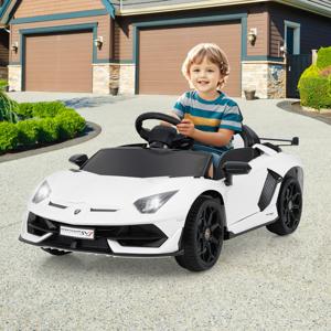 Lamborghini Elektrische Kinderauto met 2.4G Afstandsbediening en LED Koplampen 3-5 km/u Wit