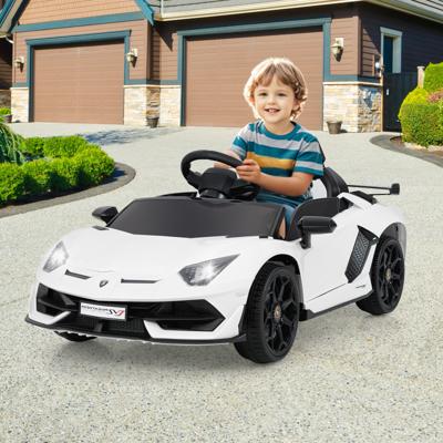 Lamborghini Elektrische Kinderauto met 2.4G Afstandsbediening en LED Koplampen 3-5 km/u Wit