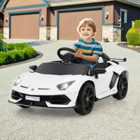 Lamborghini Elektrische Kinderauto met 2.4G Afstandsbediening en LED Koplampen 3-5 km/u Wit