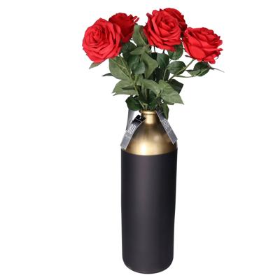 Kunstbloem Roos Dijon - 5x - 64 cm - rood - zijde - kunstbloemen